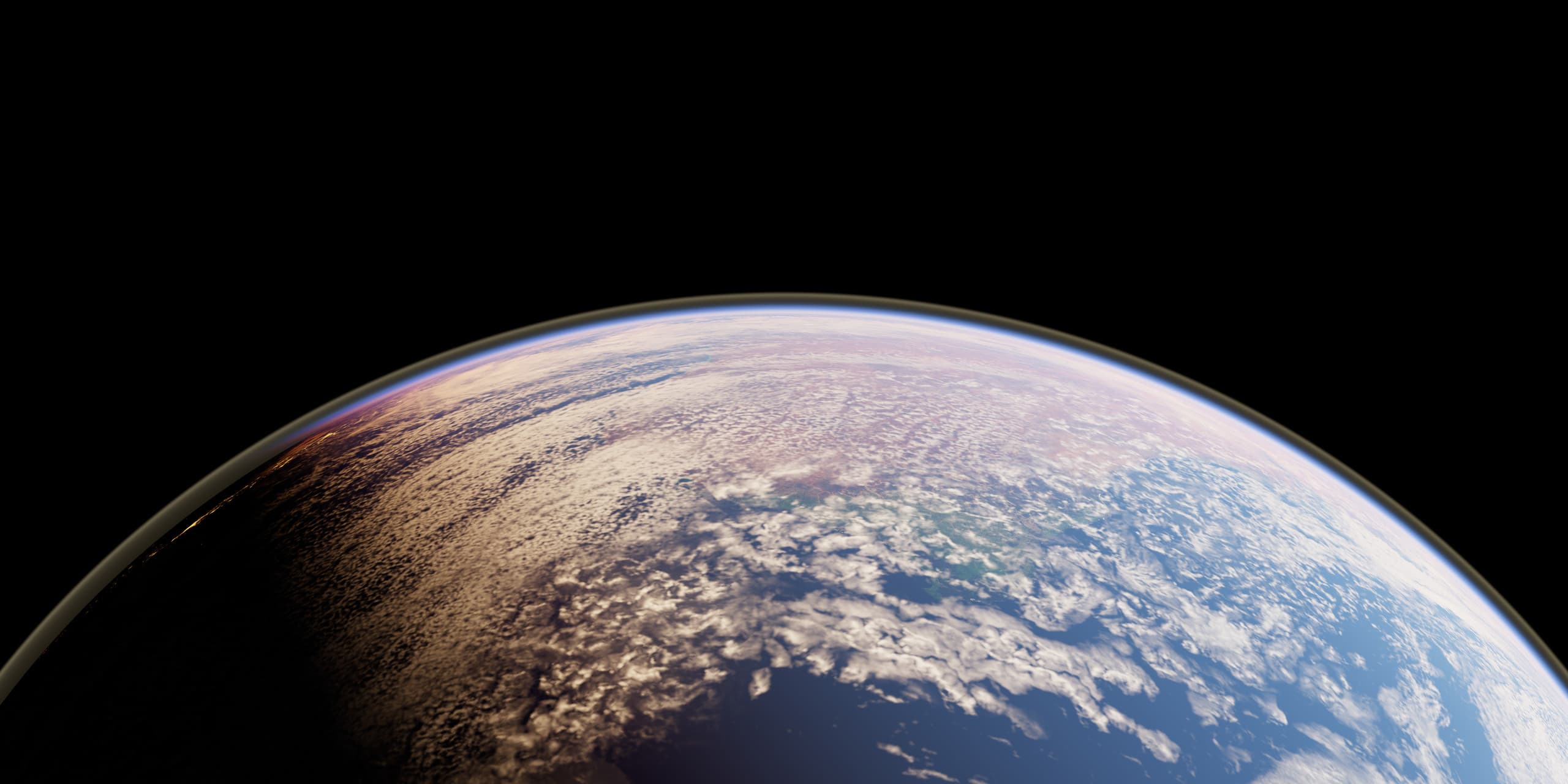 Dawn over Western Australia seen from 2,400 km above the southern Indian Ocean